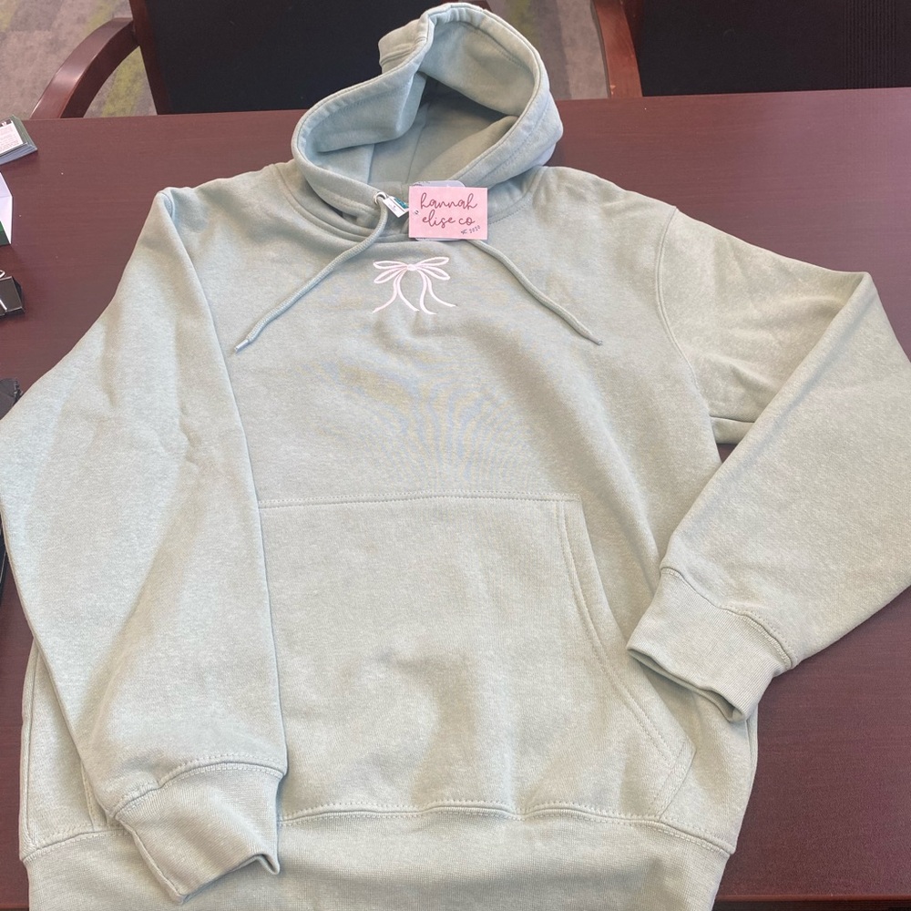 Green Hoodie with Embroidered Logo